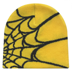Y2K Knit Beanie - Spider Pattern for Winter-Frozenoir-Yellow-
